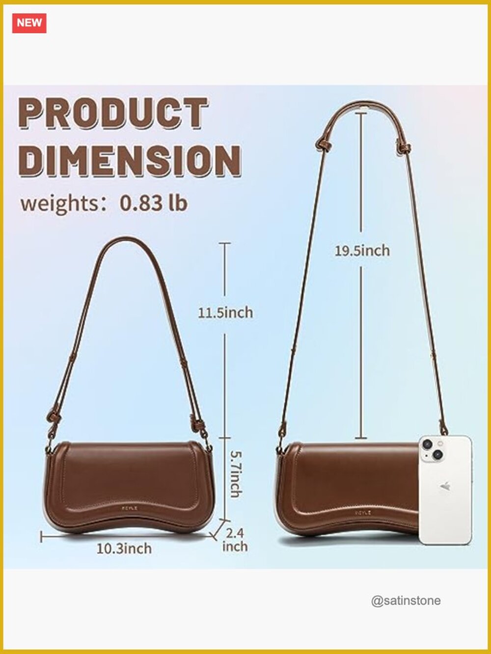 Trendy Waterproof Leather Shoulder Bag Crossbody Handbag Clutch Tote - Picture 4 of 7